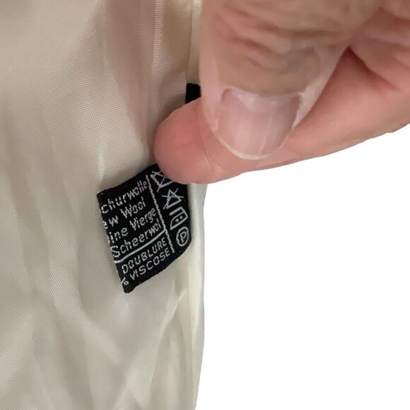 Epoca Modell Bremen Womens Vintage Cream Double Breasted Wool Long Coat Size 36 - Picture 10 of 13